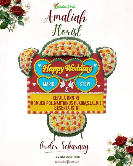 Papan Bunga Pernikahan Geya